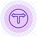 T Kreuzung Farbkreissymbol Symbol