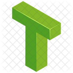 T Letter Icon - Download In Isometric Style