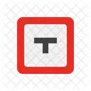 T Road Sign  Icon
