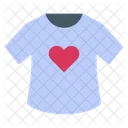 T Shirt With Love Symbol  Icon
