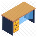 Office Interior Drawer Table Office Table Icon