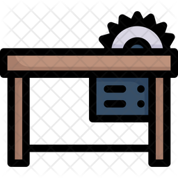 Table Saw Icon Download In Colored Outline Style