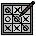 Tablero De Tic Toc Toe Tic Tac Toe Cruces Icono