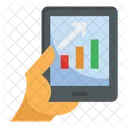 Tablet Bar Graph Statistics Icon