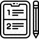 태블릿 텍스트 에세이 아이콘