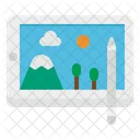 Tablet Pen Writing Icon
