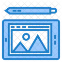 Tablet de design  Ícone