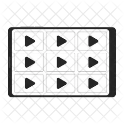 Tableta con plataforma de streaming  Icono