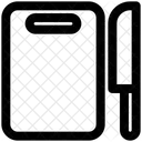 Tábua de corte e faca  Ícone