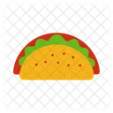 Taco de rua com carne  Ícone