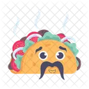 Taco Emoji Mexican Wrap Tortilla Wrap Icon