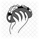 Black Monochrome Taco Illustration Taco Mexican Icon