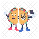 Taco Selfie Taking Selfie Taco Wraps Icon