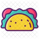 Tacos Prato Mexicano Tortilla Ícone