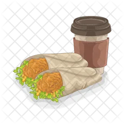 Tacos und Kaffee  Symbol