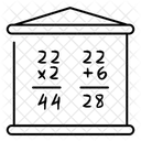 Tafel mit Mathematik  Symbol