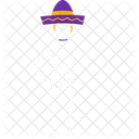 Skelett Sombrero Feier Symbol
