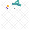 Skelett Sombrero Feier Symbol