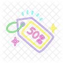 Neon Tag 50 Off Icon