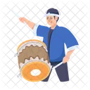 Drum Beater Chinese Drummer Chinese Musician Icon