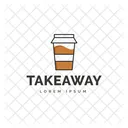 Takeaway Logo Hot Coffee Cafe Logomark Icon