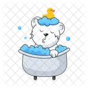 Taking Bath Bathing Bear Taking Shower Icon