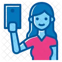 Selfie Smartphone Woman Activity Lifestyle Image Photo Icon