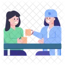 Doctor Patient Talk Doctor Patient Discussion Taking Tea Icon