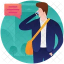 Tourist Talking On Phone Travel Icon