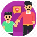 Son Speech Dad Message Son Talking Icon