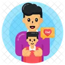 Dad Son Talk Talking To Father Conversation With Dad Icon