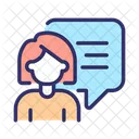 Talking Chat Woman Icon