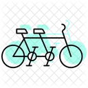 Tandem Bicycle Color Shadow Thinline Icon Icon