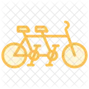 Tandem Bicycle Duotone Line Icon Icon