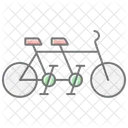 Tandem Bicycle Lineal Color Icon Symbol