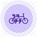 Tandem Bicycle Line Icon Icon