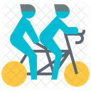 Tandem Bicycling Couple Icon