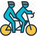 Tandem Bicycling Couple Icon