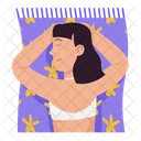 Tanning Girl Sunbathe Icon
