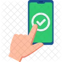 Tapping Checkmark on Smartphone  Icon