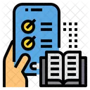 Aprendizaje Electronico Telefono Inteligente Libro Electronico Icono