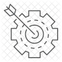 Target Arrow Cogwheel Solution Business Strategy Icon
