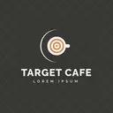 Target Cafe Hot Coffee Cafe Logomark Icon