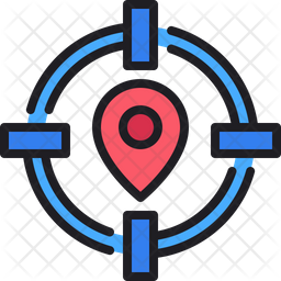 Target Location Icon - Download in Colored Outline Style