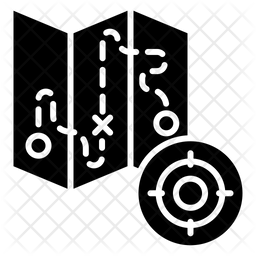 Target Map Icon - Download in Glyph Style