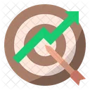 Goal Aim Success Arrow Target Marketing Successful Achievement Dartboard Icon