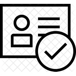 Tarjeta de identificación verificada  Icono