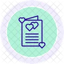 Icono De Linea De Tarjeta De San Valentin Icono