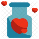 Tarro Botella Corazon Icono