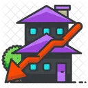 Hacia Abajo Casa Propiedad Icono